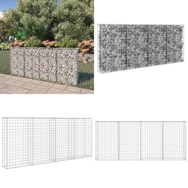 Gabionseinä kansilla galvanoitu teräs 200x20x85 cm - Gabionseinä - Gabionseinät - Home & Living