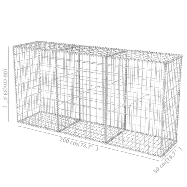 Gabionkorg galvaniserat stål 200x50x100 cm - Gabion - Gabioner - Home & Living