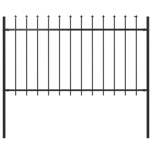 Havehegn med spydtop 1,7 x 1 m stål sort - Havehegn - Hegn Til Haven - Home & Living