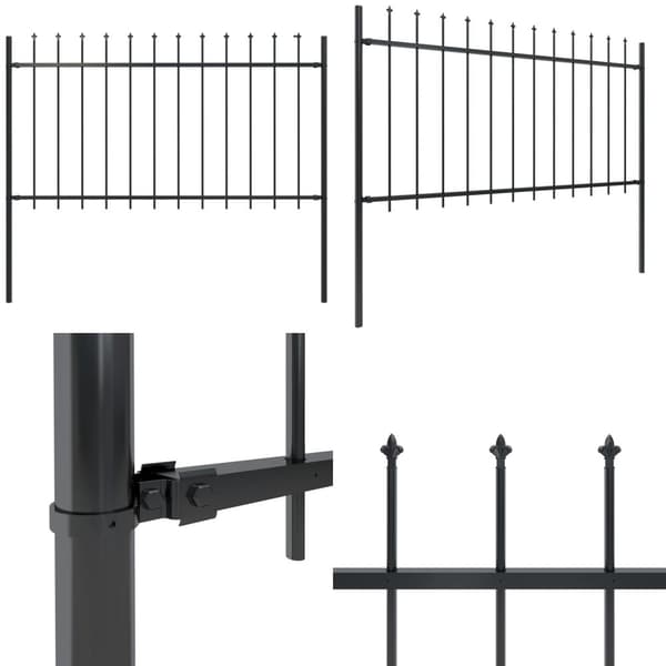 Havehegn med spydtop 1,7 x 1 m stål sort - Havehegn - Hegn Til Haven - Home & Living