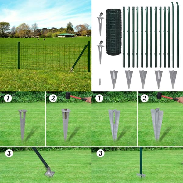 Eurohegn 25 x 1,2 m stål grøn -  - Home & Living