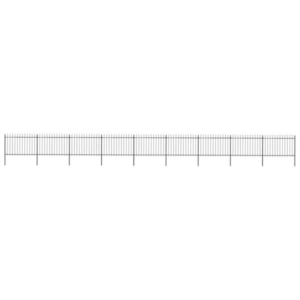 Havehegn med spydtop 15,3 x 1,2 m sort stål - Havehegn - Hegn - Home & Living