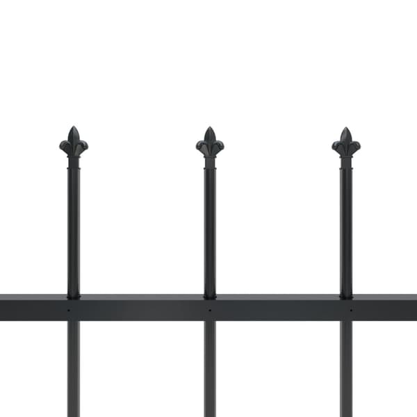 Puutarha-aita keihäskärjillä 3,4x1,2 m teräs musta - Puutarha-aita - Puutarha-aidat - Home & Living