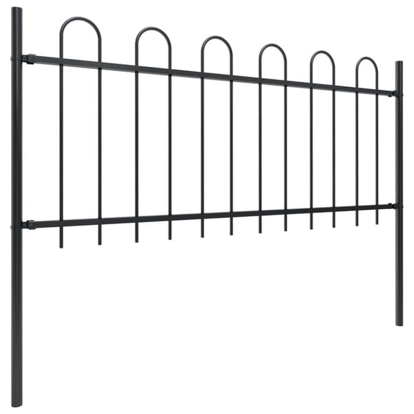 Havehegn med buet top 5,1 x 0,8 m sort stål - Havehegn - Hegn Til Haven - Home & Living