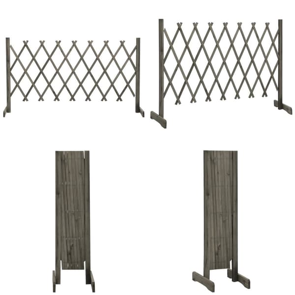 Puutarhan säleikköaita harmaa 150x80 cm täysi kuusi - Säleikköaita - Säleikköaidat - Home & Living