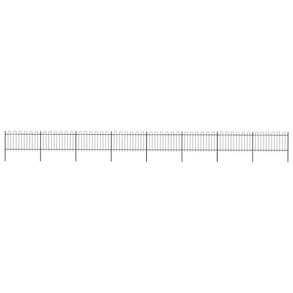 Puutarha-aita kaarikärjillä 13,6x1 m teräs musta - Puutarha-aita - Puutarha-aidat - Home & Living