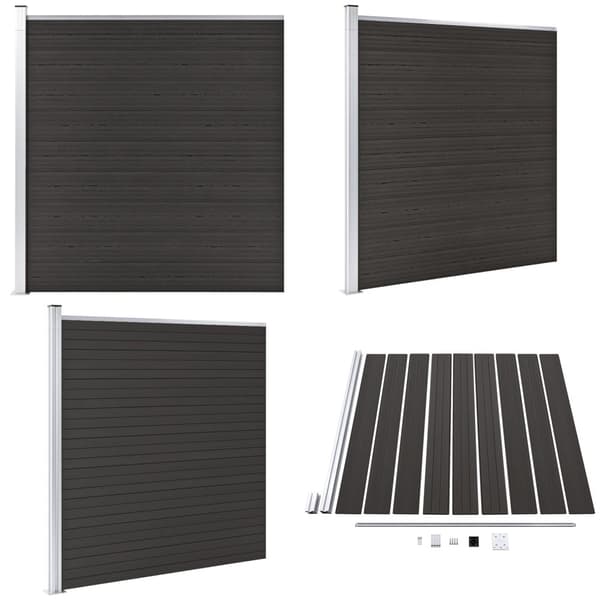 Hegnspanel 175x186 cm WPC sort - Hegnspanel - Hegnspaneler - Home & Living