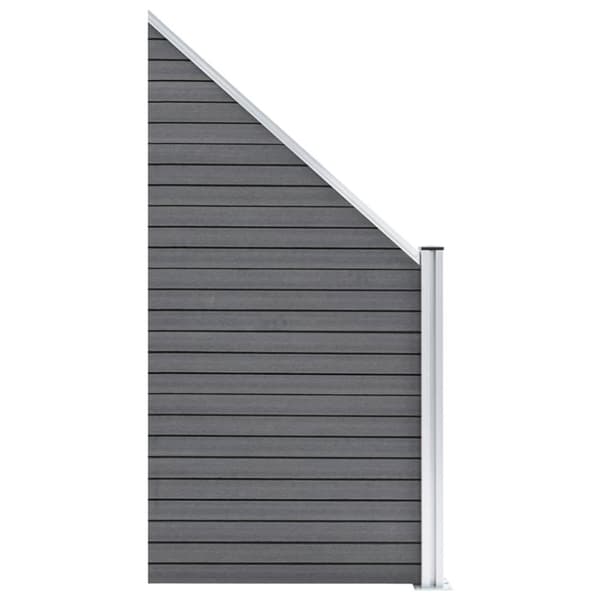 Hegnssæt 4 firkantede + 1 skrå 792 x 186 WPC grå - Hegnssæt - Hegnssæt I Træ - Home & Living