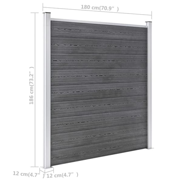 Puutarha-aita WPC 1045x186 cm harmaa - Aita - Aidat - Home & Living