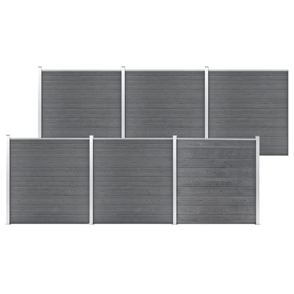 Puutarha-aita WPC 1045x186 cm harmaa - Aita - Aidat - Home & Living