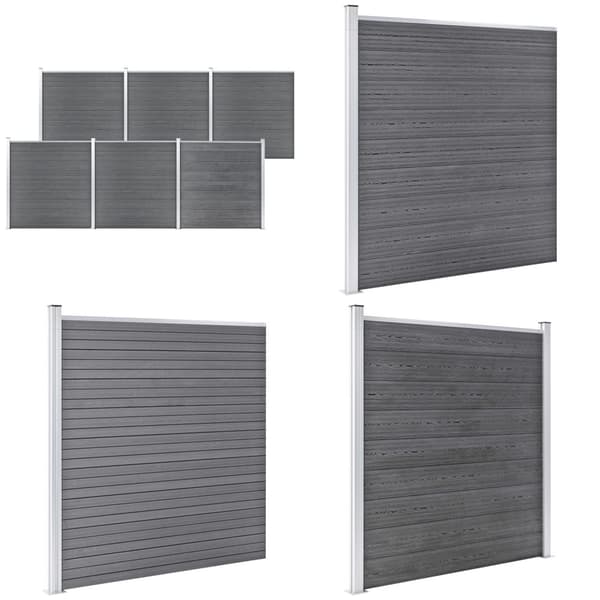 Puutarha-aita WPC 1045x186 cm harmaa - Aita - Aidat - Home & Living
