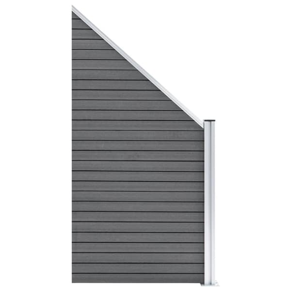 Hegnssæt 2 firkantede + 1 skrå 446 x 186 WPC grå - Hegnssæt - Hegnssæt I Træ - Home & Living