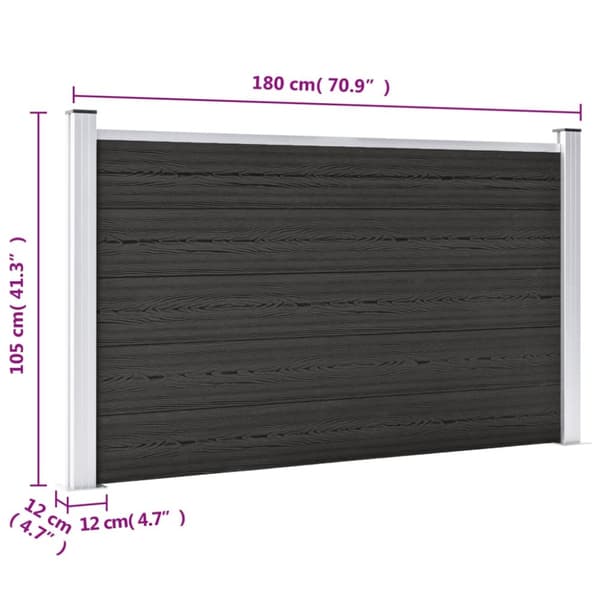 Puutarha-aita WPC 180x105 cm harmaa - Aita - Aidat - Home & Living