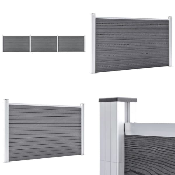 Puutarha-aita WPC 526x106 cm harmaa - Aita - Aidat - Home & Living