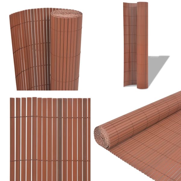 Dobbeltsidet havehegn PVC 90 x 500 cm brun - Havehegn - Privatlivsskærm - Home & Living