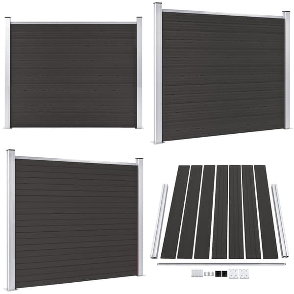 Aitapaneeli WPC 180x146 cm musta - Aitapaneeli - Aitapaneelit - Home & Living