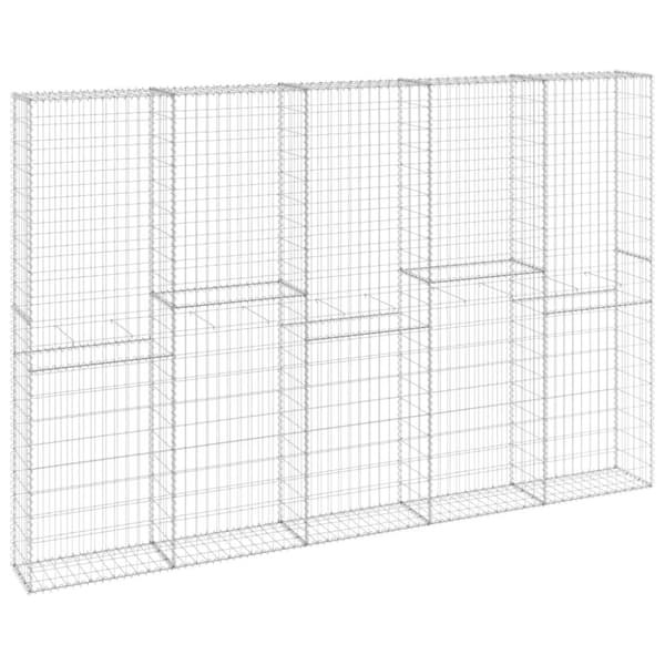 Gabionvæg med dæksler 300x30x200 cm galvaniseret stål - Gabionvæg - Gabionvægge - Home & Living