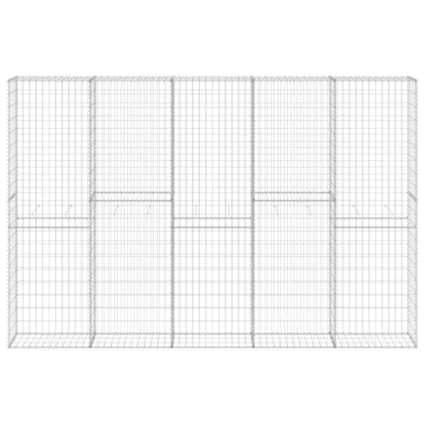Gabionvæg med dæksler 300x30x200 cm galvaniseret stål - Gabionvæg - Gabionvægge - Home & Living