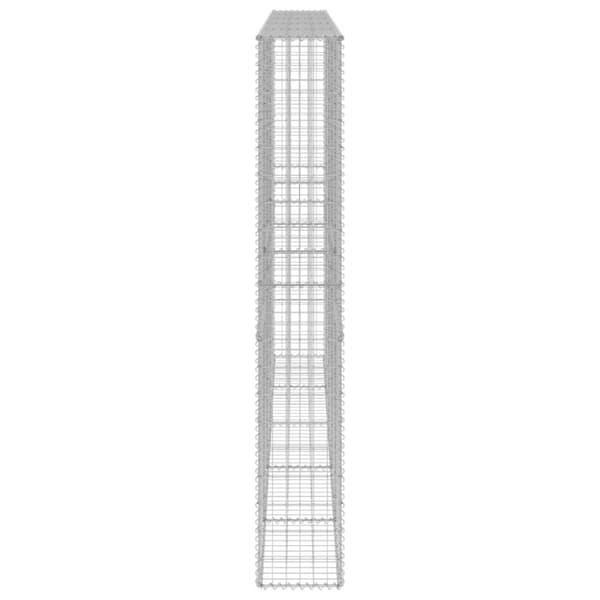Gabionvæg med dæksler 300x30x200 cm galvaniseret stål - Gabionvæg - Gabionvægge - Home & Living