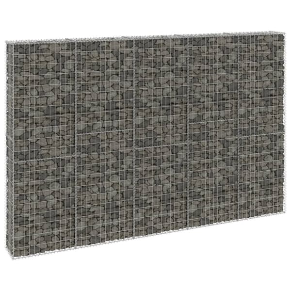 Gabionvæg med dæksler 300x30x200 cm galvaniseret stål - Gabionvæg - Gabionvægge - Home & Living