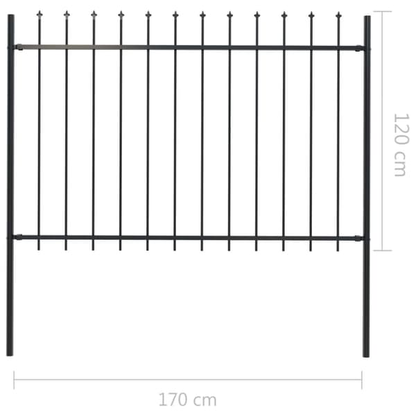 Havehegn med spydtop 1,7 x 1,2 m stål sort - Havehegn - Hegn Til Haven - Home & Living