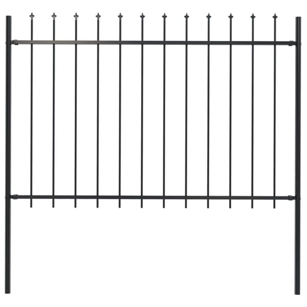 Havehegn med spydtop 1,7 x 1,2 m stål sort - Havehegn - Hegn Til Haven - Home & Living