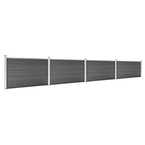 Hegnspanelsæt 699x105 cm WPC sort - Hegnspanel - Hegnspaneler - Home & Living