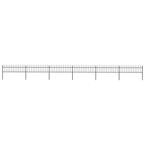 Puutarha-aita keihäskärjillä 10,2x0,6 m teräs musta - Puutarha-aita - Puutarha-aidat - Home & Living