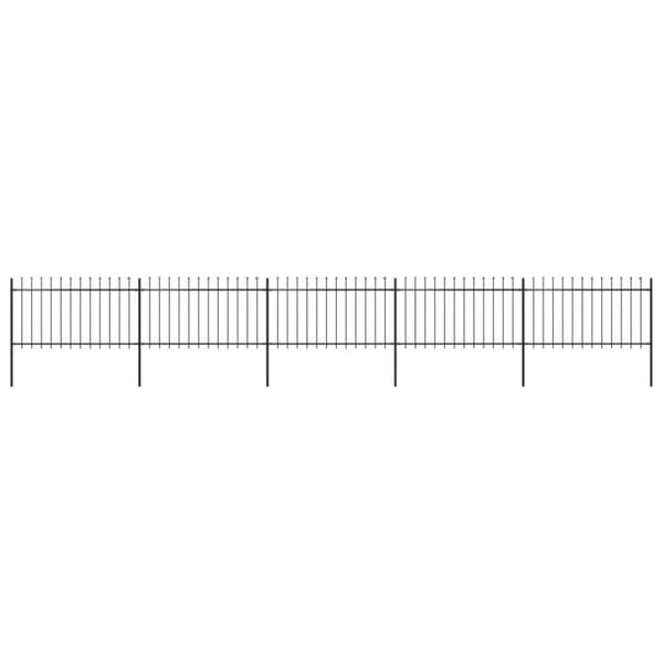Havehegn med spydtop 8,5 x 1 m sort stål - Havehegn - Hegn - Home & Living