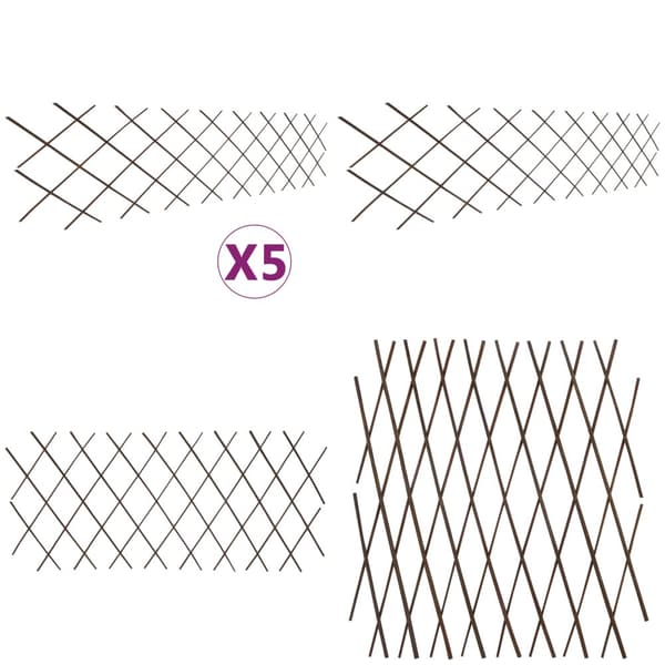 Pilehegn med espalier 5 stk. 180 x 60 cm - Pilehegn - Hegn Af Pil - Home & Living
