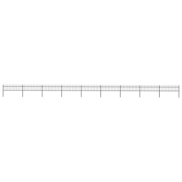 Puutarha-aita keihäänkärjillä 15,3x0,6 m teräs musta - Puutarha-aita - Puutarha-aidat - Home & Living