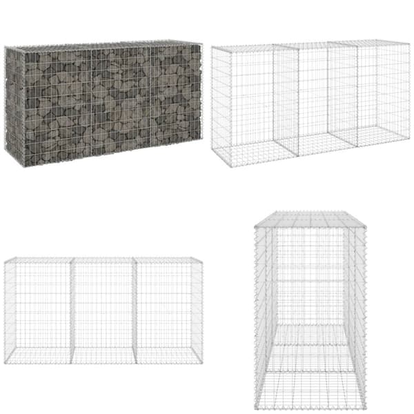 Gabionmur i galvaniserat stål 200x60x100 cm - Gabion - Gabioner - Home & Living