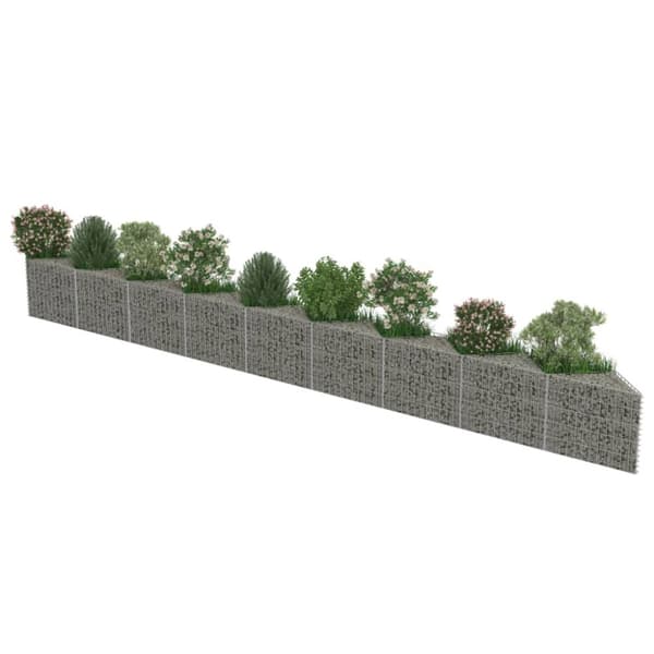 Gabionvæg galvaniseret stål 630 x 30 x 50 cm - Gabionvæg - Gabionvægge - Home & Living