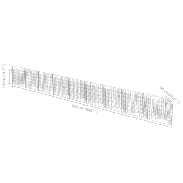 Gabionvæg galvaniseret stål 630 x 30 x 50 cm - Gabionvæg - Gabionvægge - Home & Living