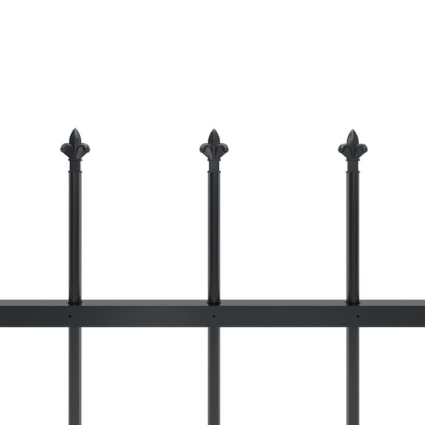 Trädgårdsstaket med spjuttopp stål 11,9x0,8 m svart - Stängsel - Stängselpanel - Home & Living