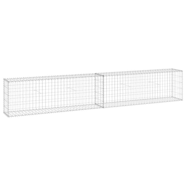 Gabionvæg med dæksler 300x30x50 cm galvaniseret stål - Gabionvæg - Gabionvægge - Home & Living