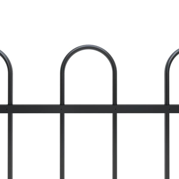 Puutarha-aita kaarikärjillä 3,4x0,8 m teräs musta - Puutarha-aita - Puutarha-aidat - Home & Living