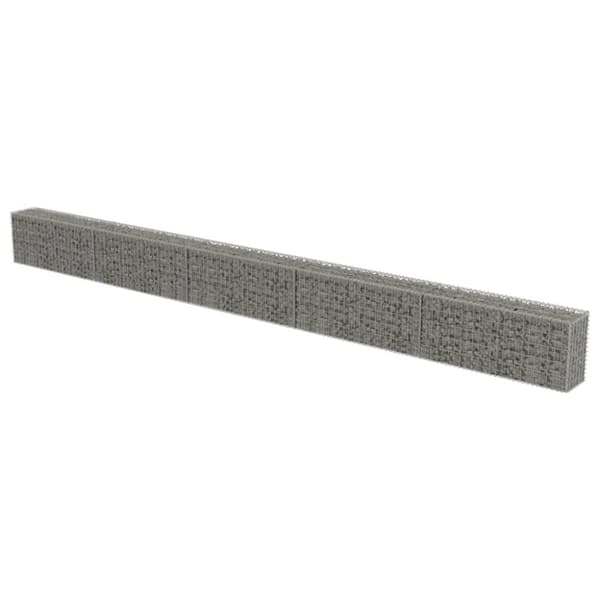 Gabion-kivikori kansilla galvanoitu teräs 600x30x50 cm - Gabionseinä - Gabionseinät - Home & Living