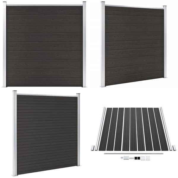 Hegnspanel 180x186 cm WPC sort - Hegnspanel - Hegnspaneler - Home & Living