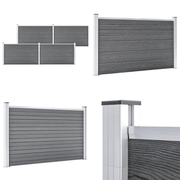 Puutarha-aita WPC 699x106 cm harmaa - Aita - Aidat - Home & Living