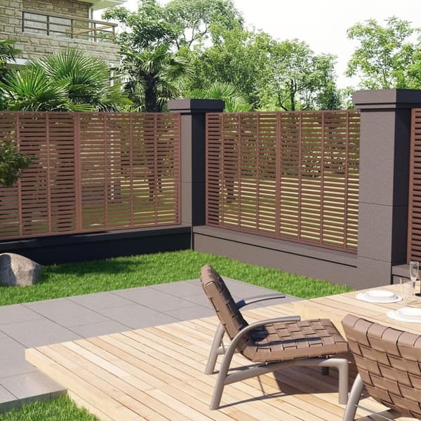 Jalousihegn 180x180 cm WPC brun - Jalousihegn - Hegn - Home & Living