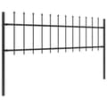 Miniatyrbillede 3 af 6: Havehegn med spydtop 5,1 x 0,6 m sort stål - Havehegn - Hegn - Home & Living
