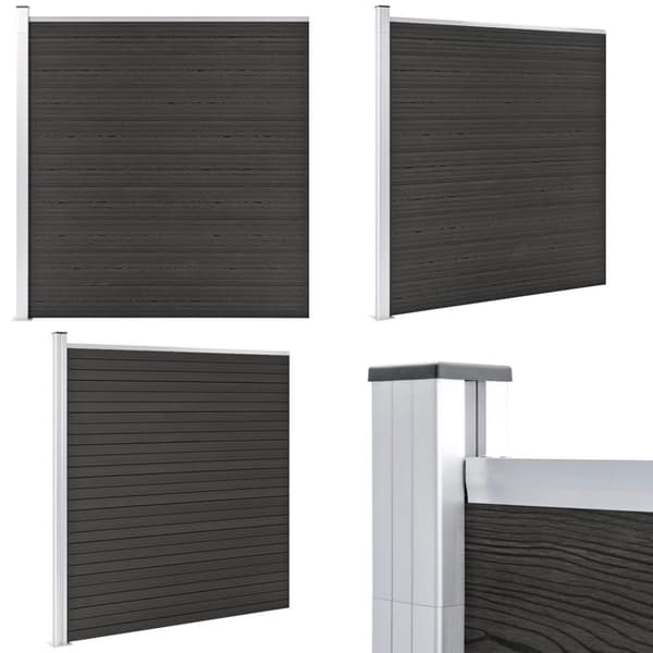 Puutarha-aita WPC 175x186 cm harmaa - Aita - Aidat - Home & Living