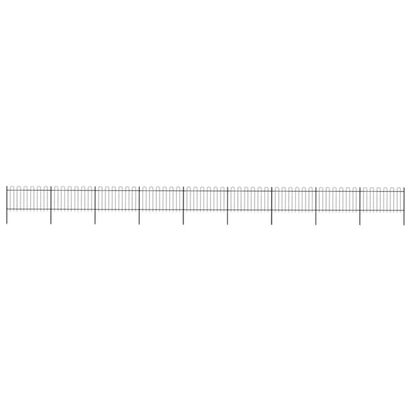 Puutarha-aita kaarikärjillä 15,3x1 m teräs musta - Puutarha-aita - Puutarha-aidat - Home & Living