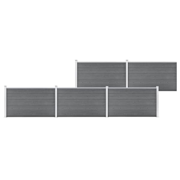 Puutarha-aita WPC 872x106 cm harmaa - Aita - Aidat - Home & Living