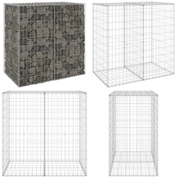 Gabionmur i galvaniserat stål 100x60x100 cm - Gabion - Gabioner - Home & Living