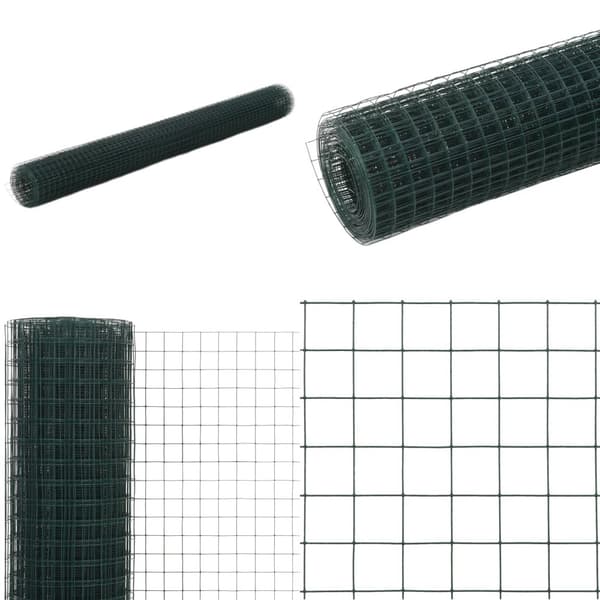Kanaverkko teräs PVC pinnoitteella 25x1,5 m vihreä - Verkko - Verkot - Home & Living