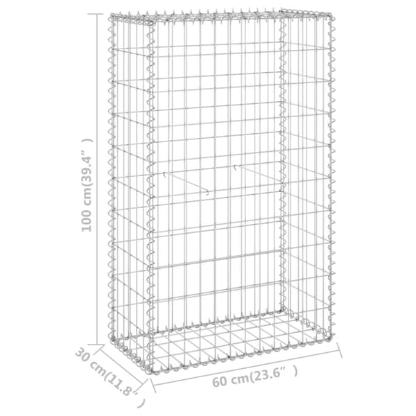 Gabion-kivikori kansilla galvanoitu teräs 60x30x100 cm - Gabionseinä - Gabionseinät - Home & Living