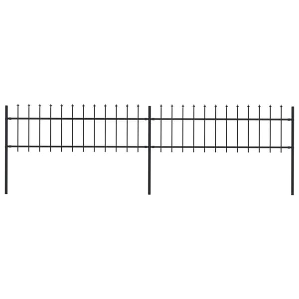 Havehegn med spydtop 3,4 x 0,6 m sort stål - Havehegn - Hegn - Home & Living