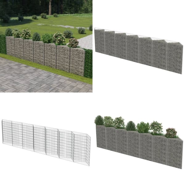 Gabionvæg galvaniseret stål 450 x 30 x 100 cm - Gabionvæg - Gabionvægge - Home & Living